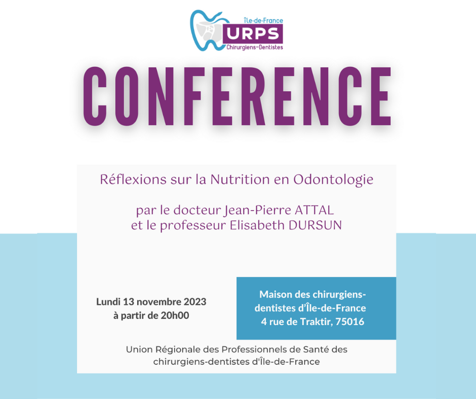Conférence 13 novembre 2023 - Réflexions sur la nutrition en odontologie